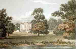 Pishiobury Hall Coloured lithograph from Neale's, Views of Seats 1821found on Wikipedia.