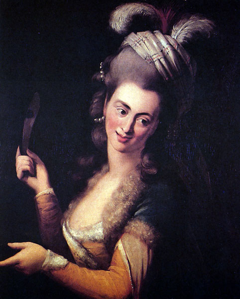 Aloysia Weber as Zémire in André Grétry's opera Zémire et Azor by Johann Baptist von Lampi the Elder. Source: Wikipedia